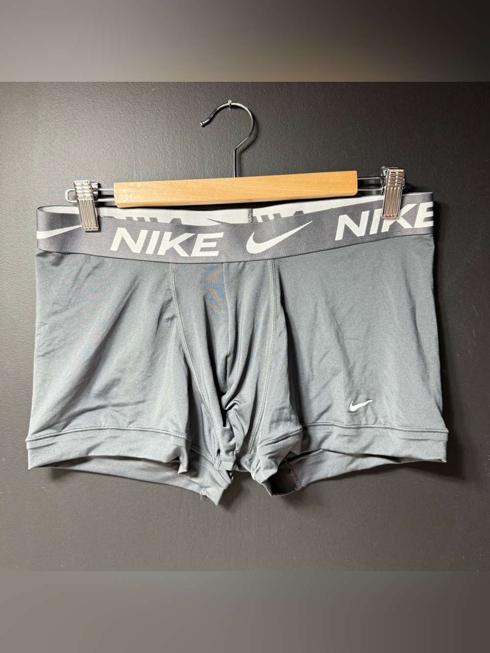 New Men's NIKE  Logo Dri Fit  Polyester Blend Boxer Brief L